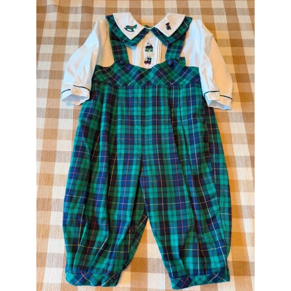 Vintage Carriage Boutiques Plaid Romper 9M